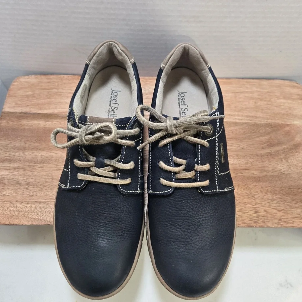 Josef Seibel TopDryTex Leather Walking Shoes Women's EU 37 US‎ 6.5 Blue...